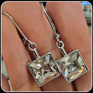 #Touchstone Prima #Leverback Silver Shade Earrings, Rhodium Plate, 1", #NWT #NIB